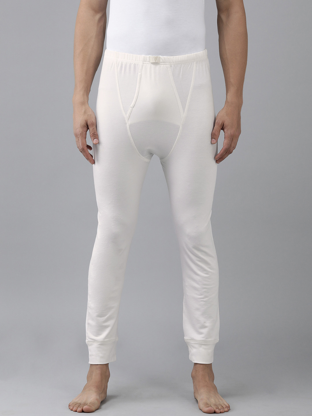 Buy Van Heusen Innerwear Men Grey Solid Warm Tech Thermal Bottom