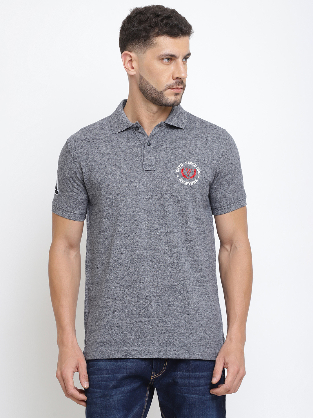 Van Heusen Innerwear Sport Men Varsity Inspired Short Sleeve Polo T-Shirt