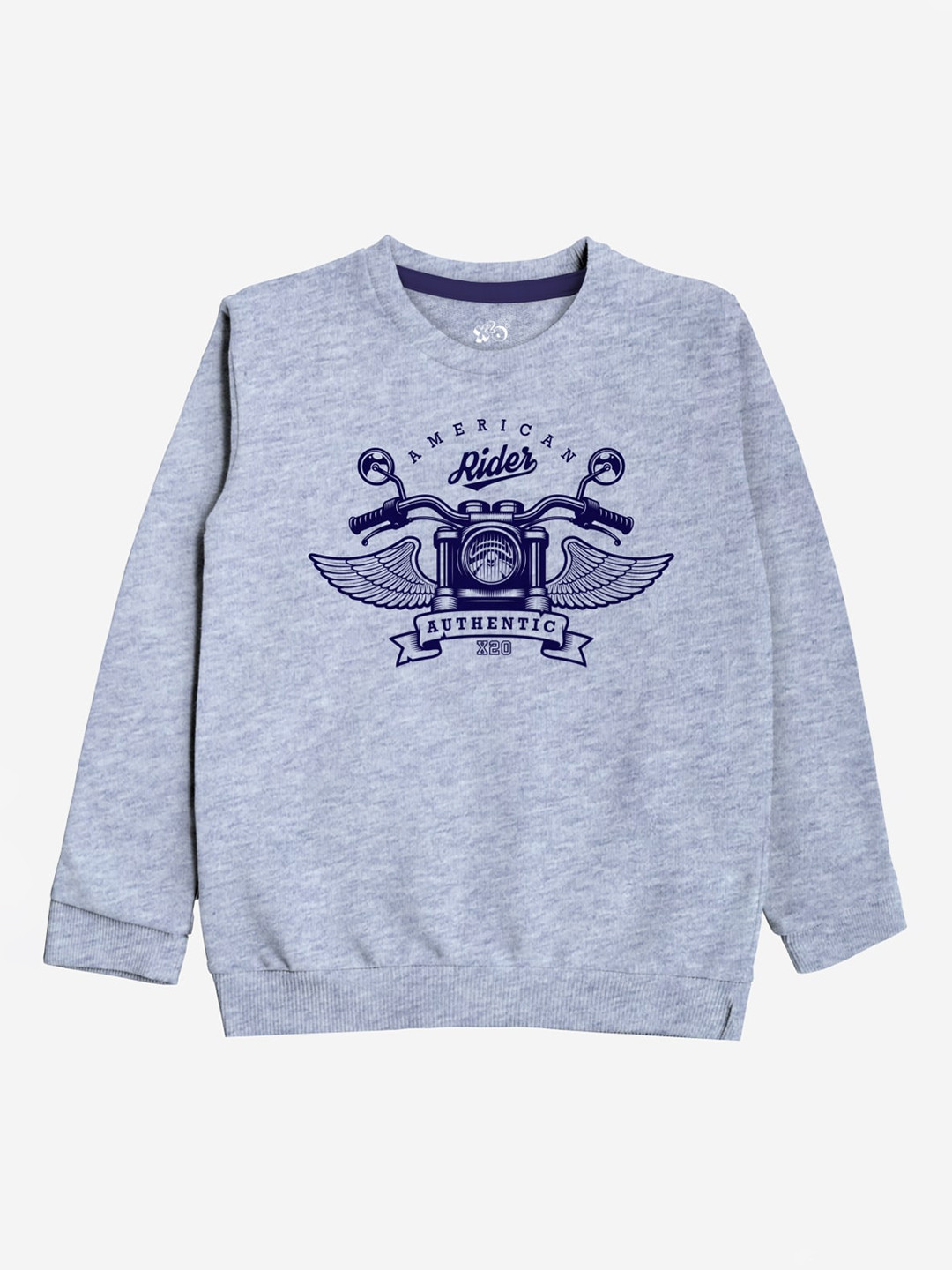 x2o Unisex Kids Grey Printed Sweatshirt