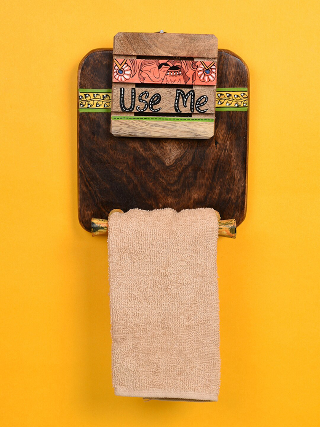 AAKRITI ART CREATIONS Brown Tribal Art Towel Holder