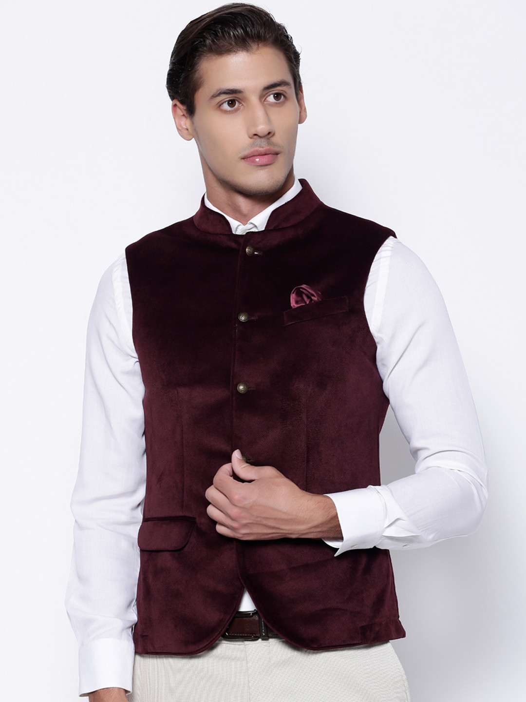 Blackberrys Men Polyester Woven Waistcoat