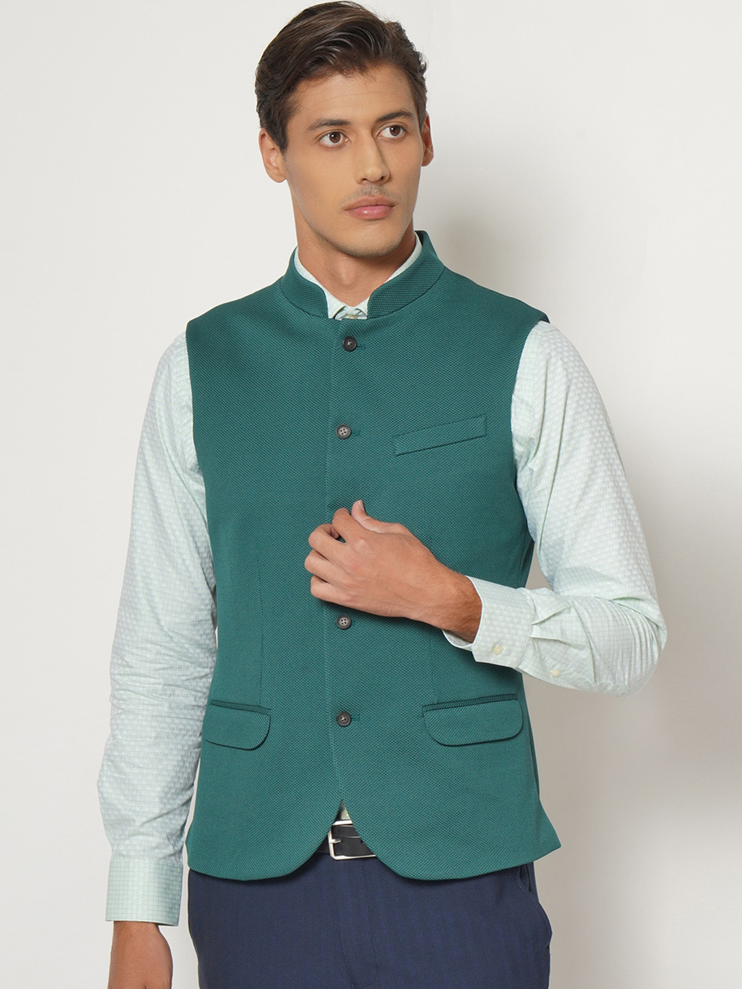 Blackberrys Men Polyester Knit Waistcoat