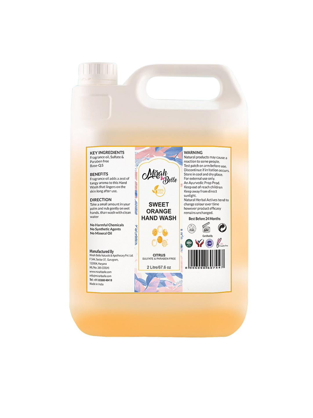 Mirah Belle Sweet Orange Hand Wash Can 2 L
