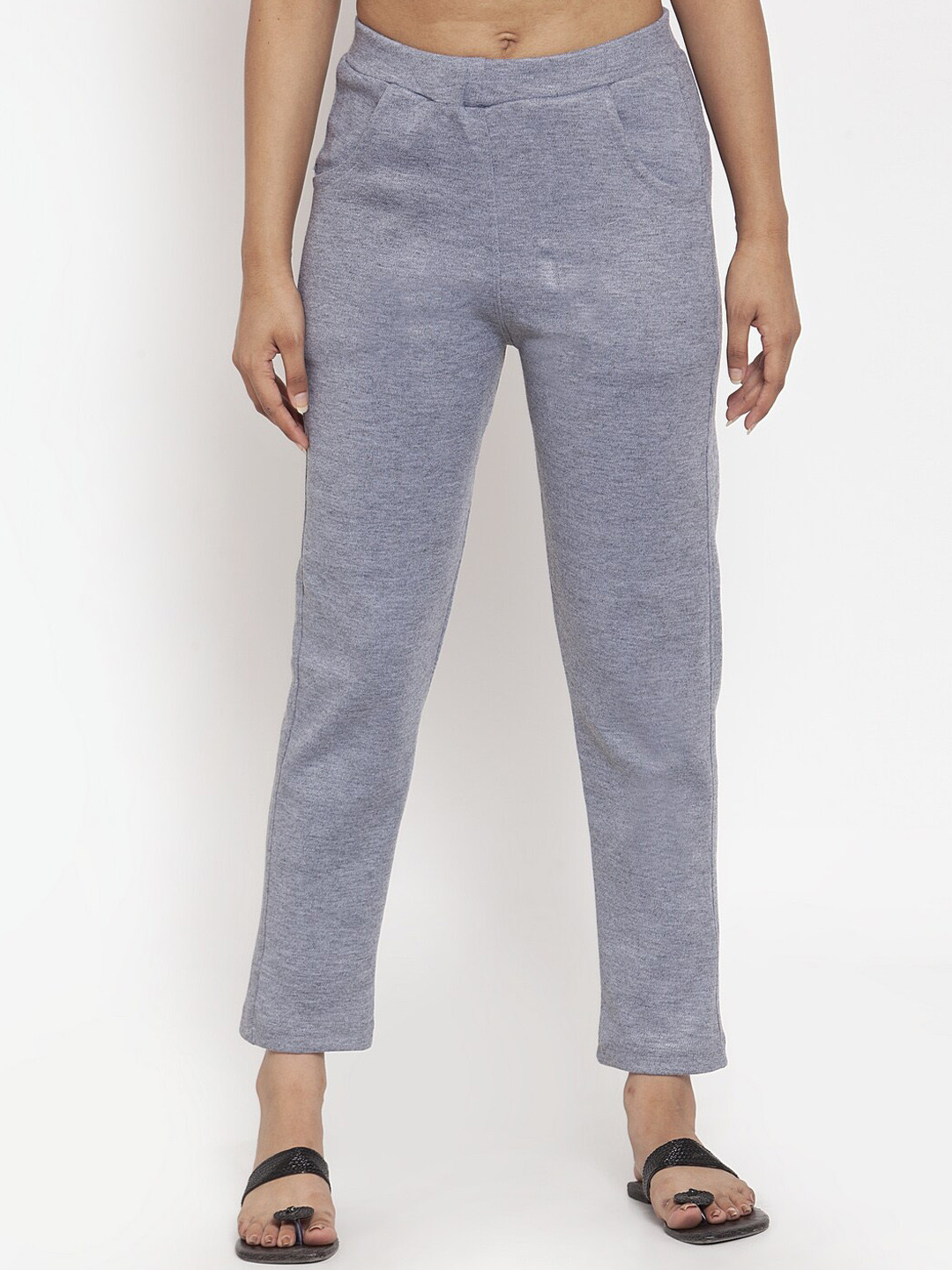 TAG 7 Women Grey Ethnic Cigarette Trousers