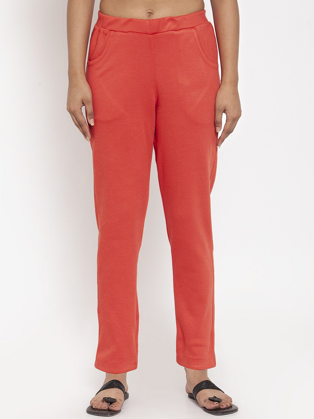TAG 7 Women Peach-Coloured Ethnic Cigarette Trousers