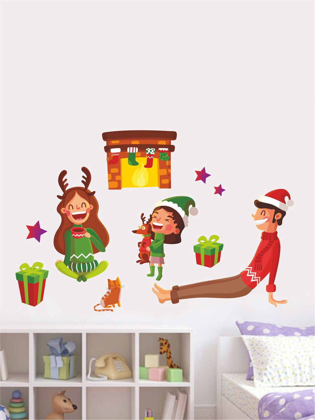 decal O decal Christmas Celebration Family Wall Sticker