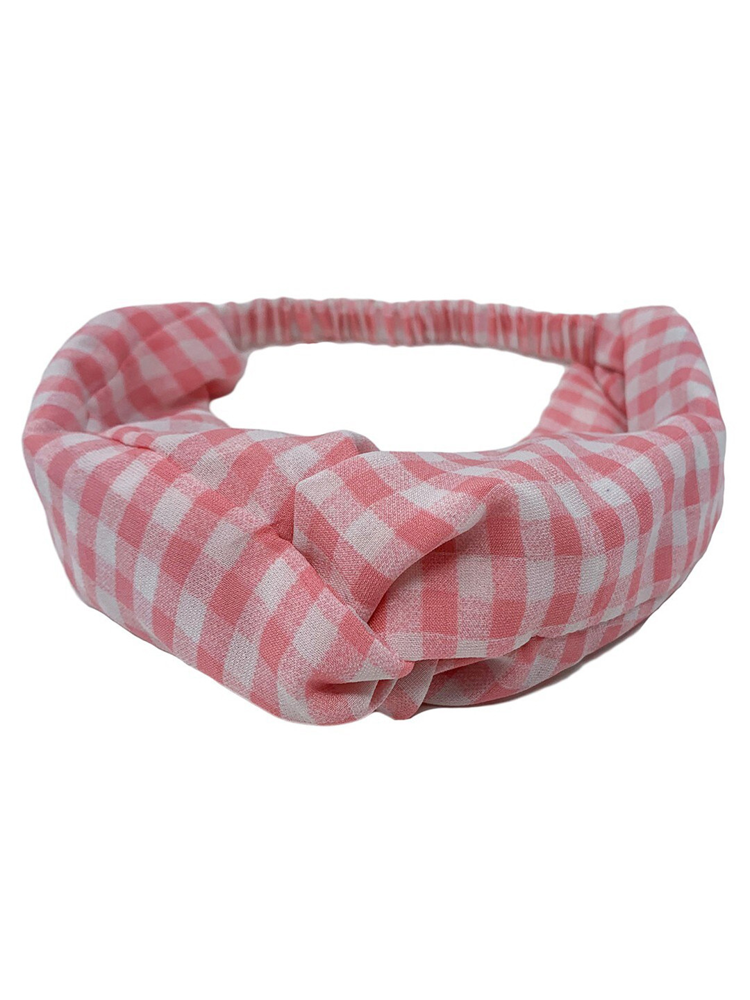 Mint & Oak Women Pink & White Checks The Way Pink Hairband
