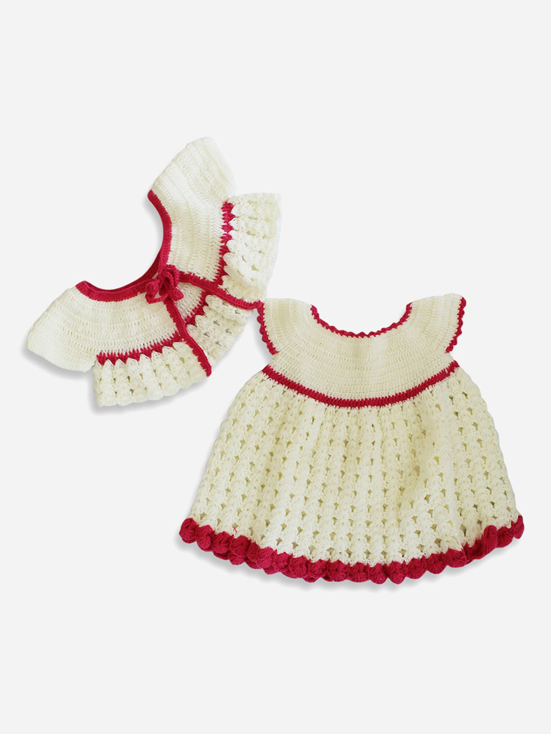 Woonie Girls Cream-Coloured A-Line Dress
