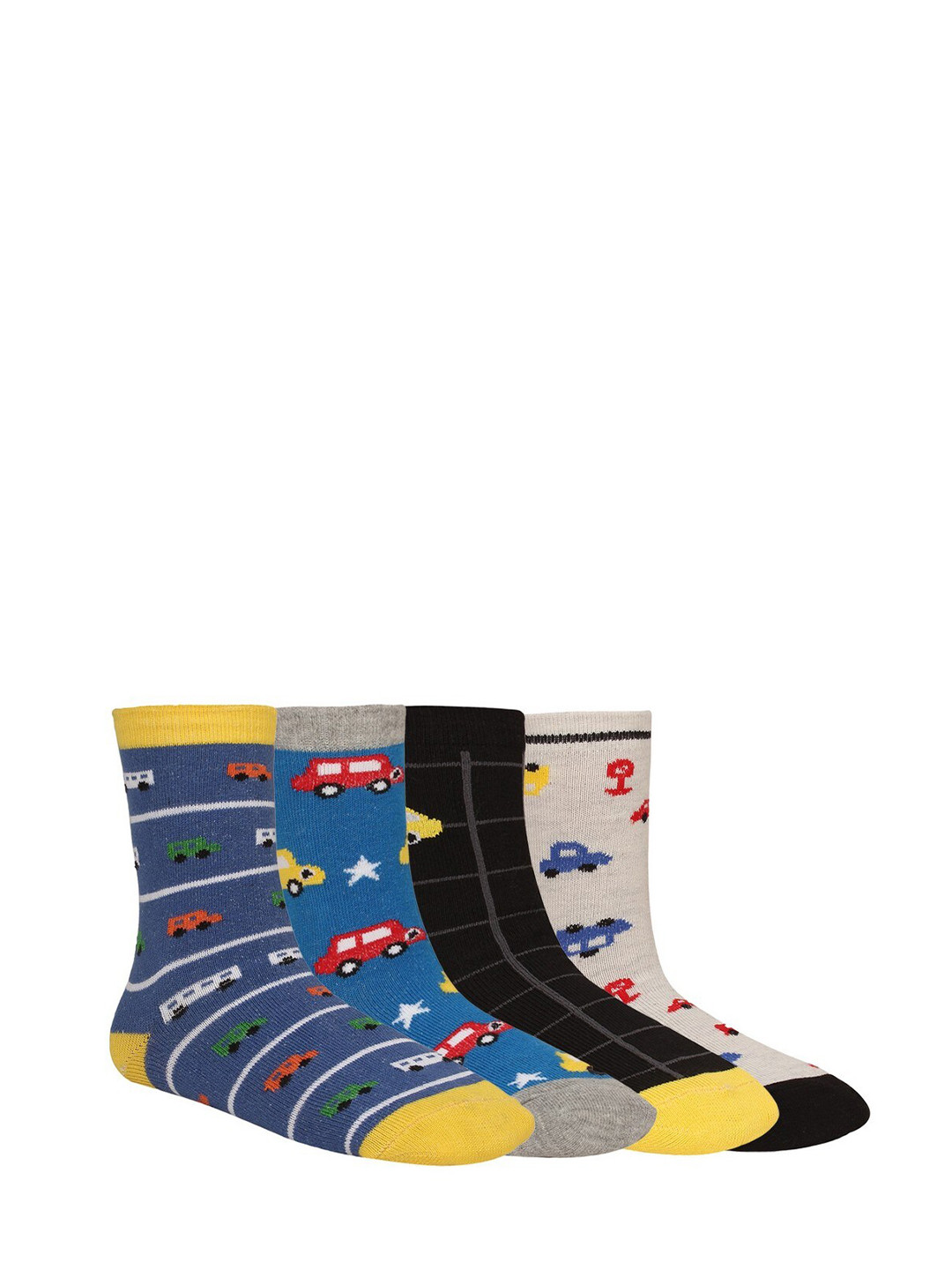 Creature Unisex Kids Pack of 4 Printed Multicolored Cotton Socks
