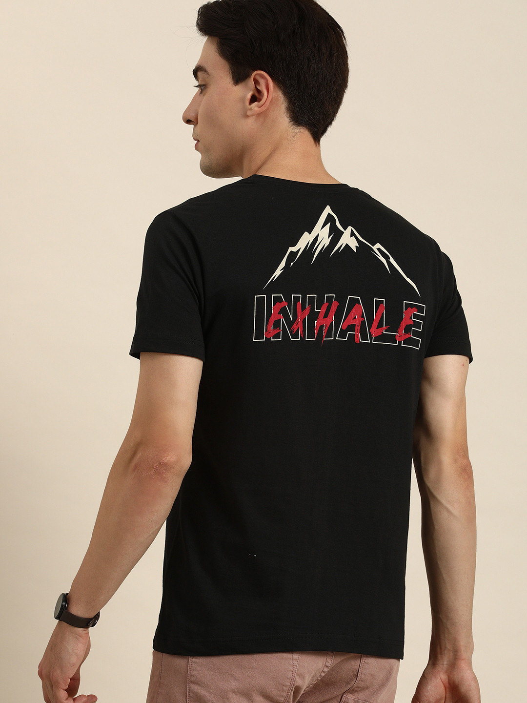 Moda Rapido Men Navy Blue Typography Printed Pure Cotton Casual T-shirt