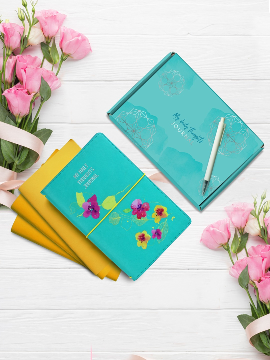 Doodle Blue Printed 2021 Wildflower Undated Planner With Box