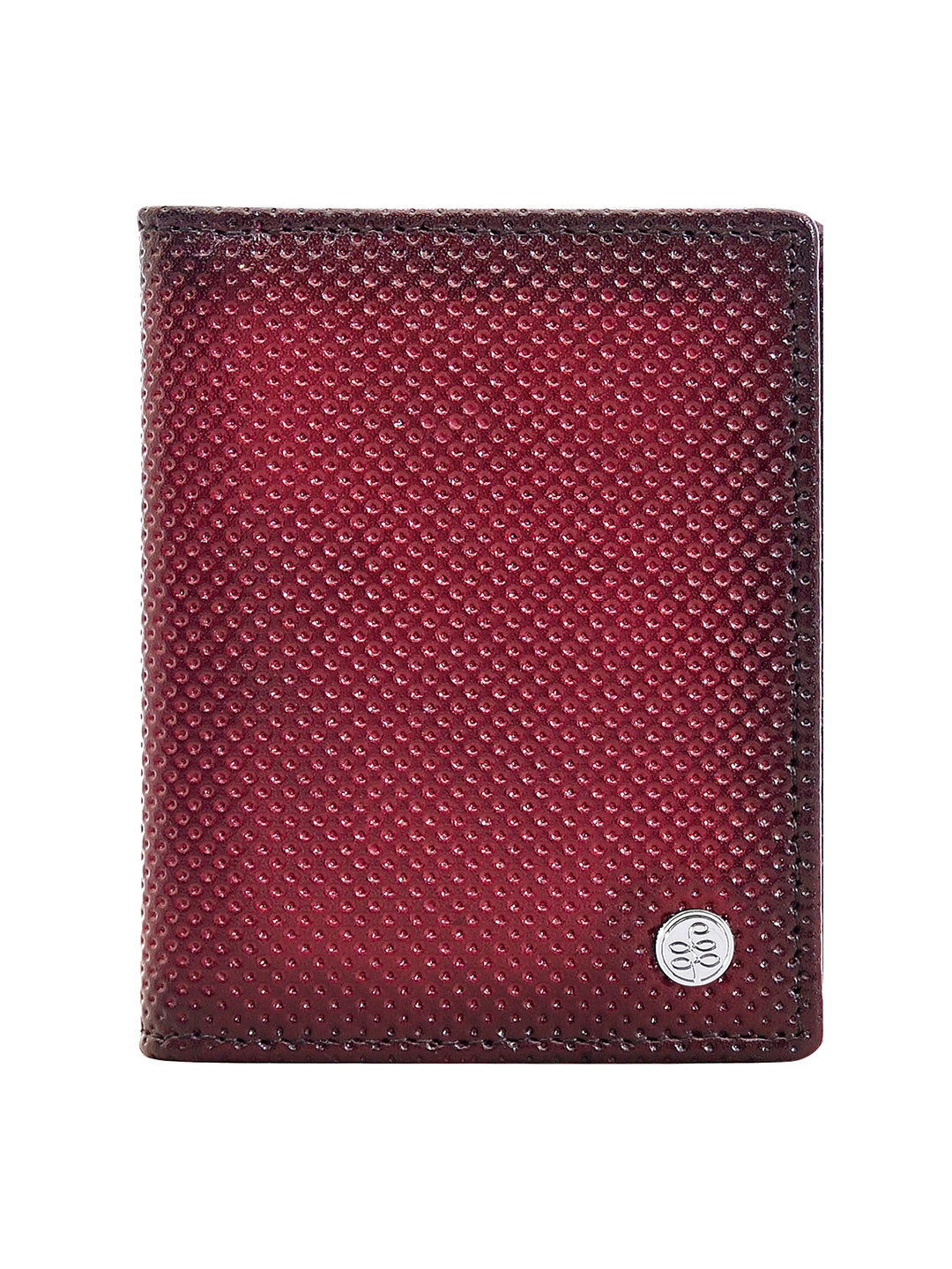 Eske Men Maroon & Black Leather Card Holder