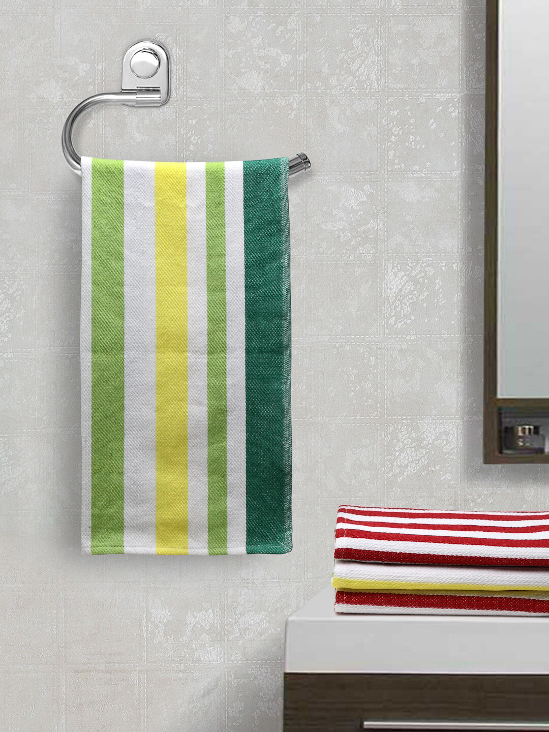Arrabi Set Of 4 Striped 210 GSM Hand Towels
