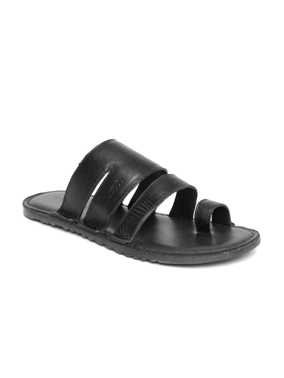 Buy Woods Men Black Leather Sandals Sandals for Men 1557668 Myntra