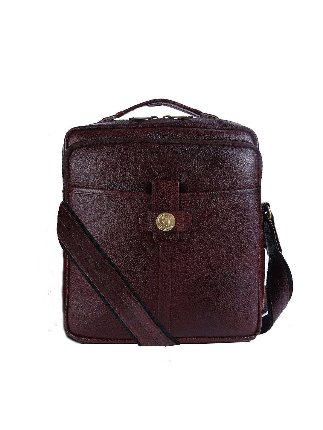 HiLEDER Unisex Pure Leather Sling Cross Body Travel Office Messenger Bag