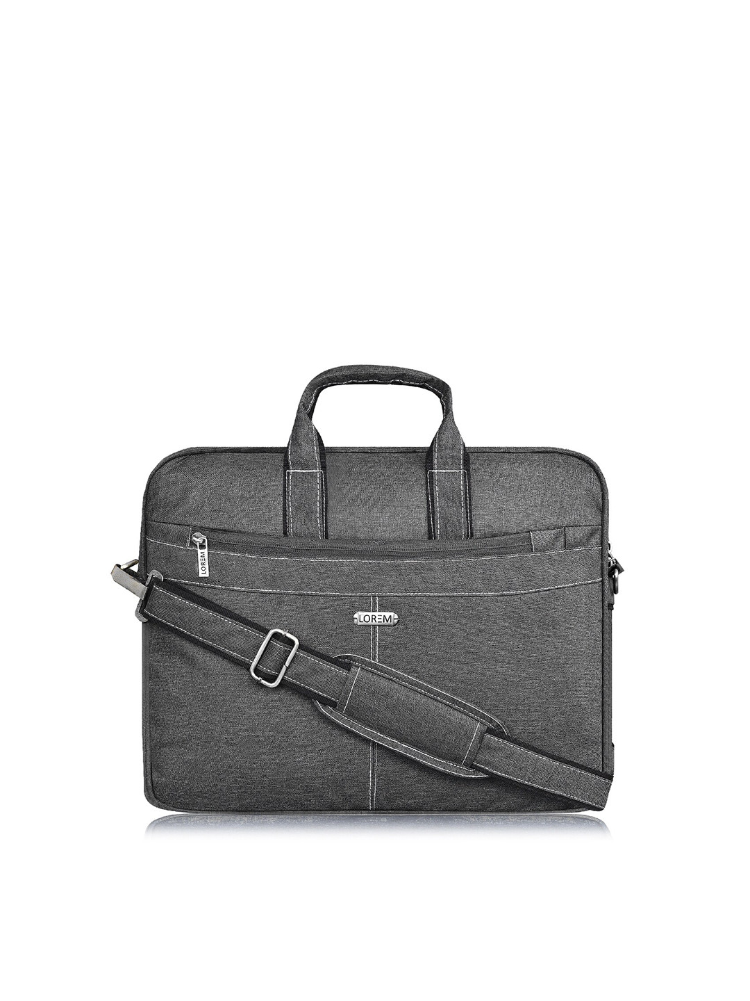 LOREM Unisex Grey Textured Laptop Bag