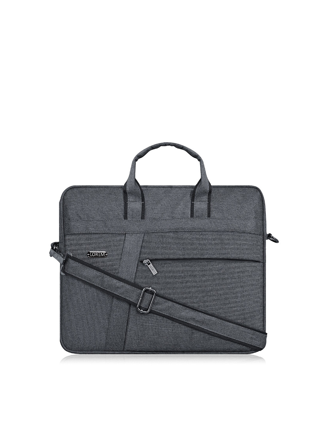 LOREM Unisex Grey Textured Laptop Bag