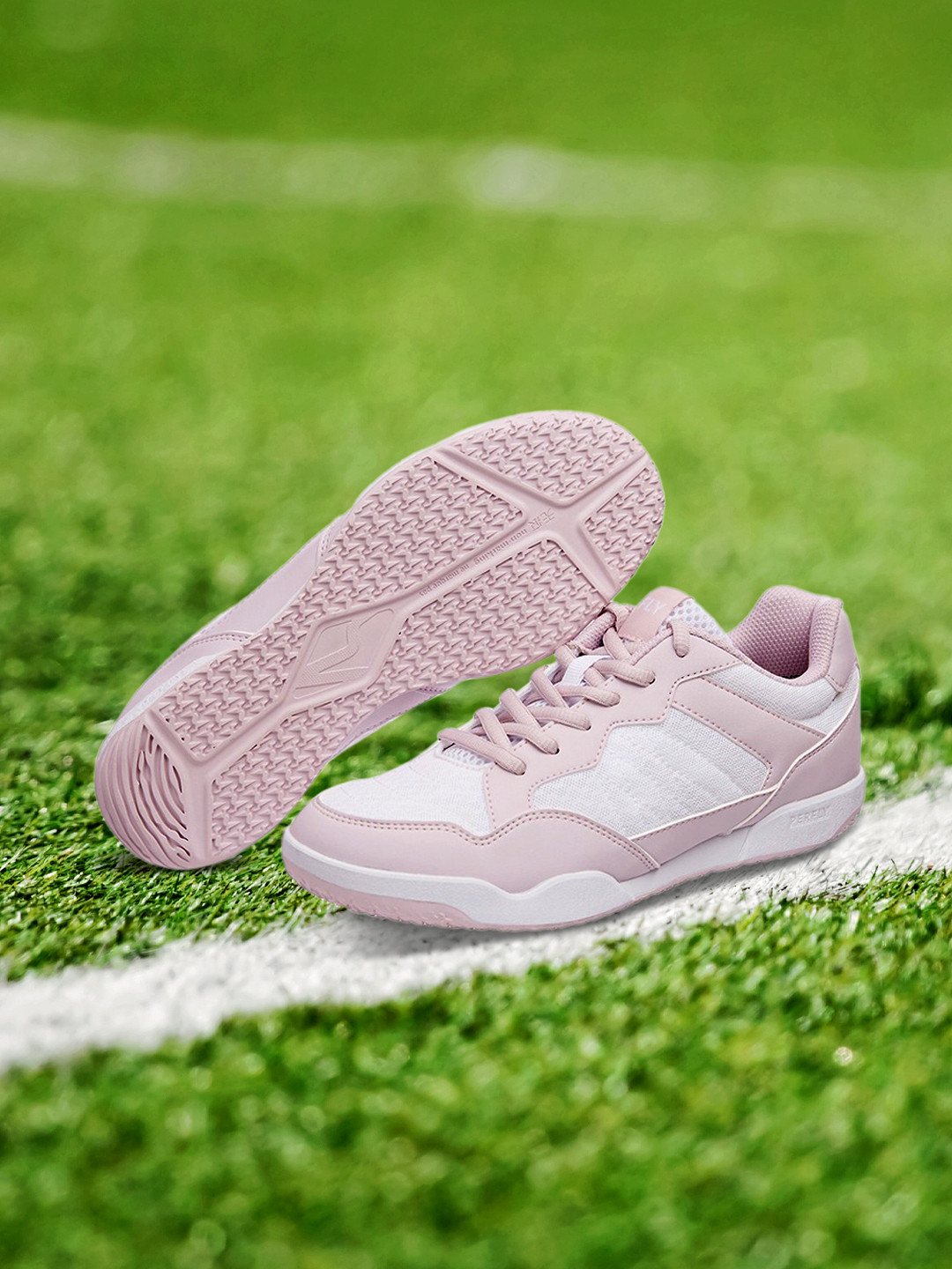 Decathlon Perfly Women White Pink Non Marking Beginner Badminton Shoes