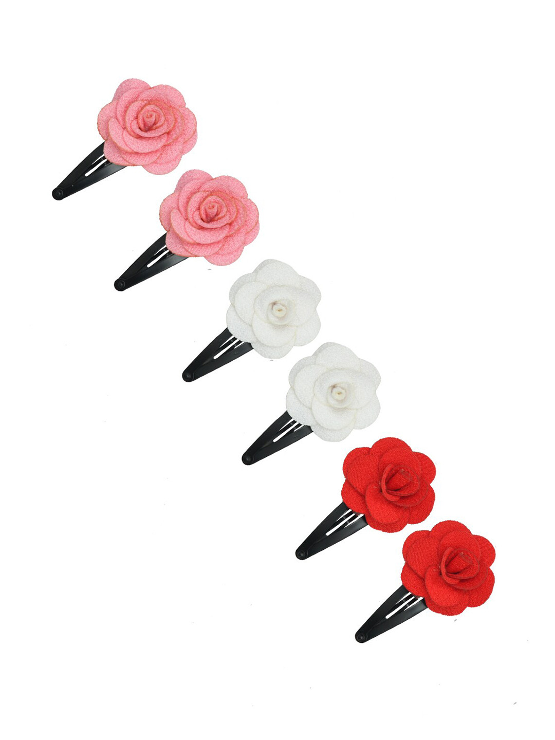 FUNKRAFTS Girls Black & Pink Set of 6 Tic Tac Hair Clip