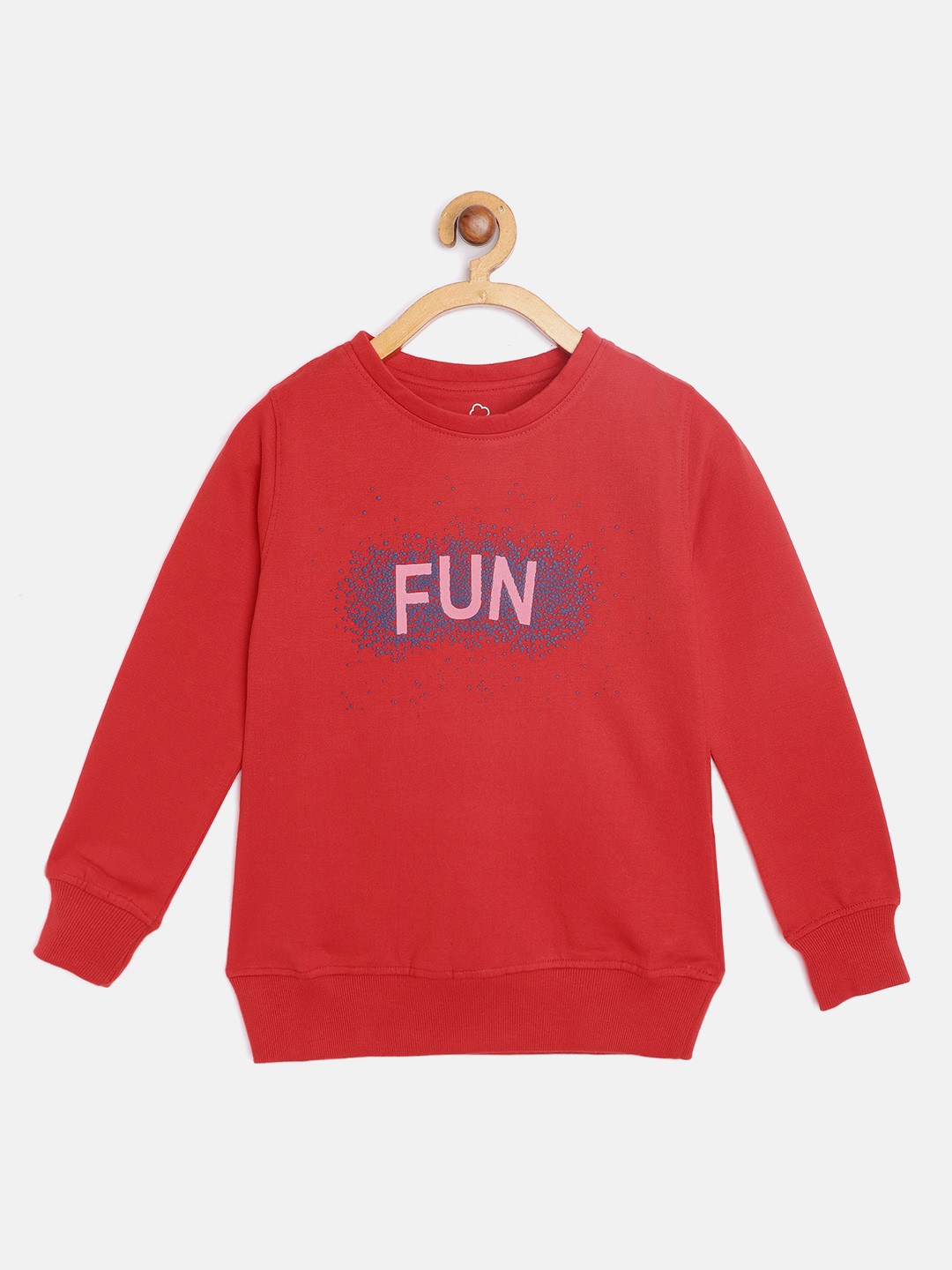 Sweet Dreams Girls Red Typography Print Sweatshirt