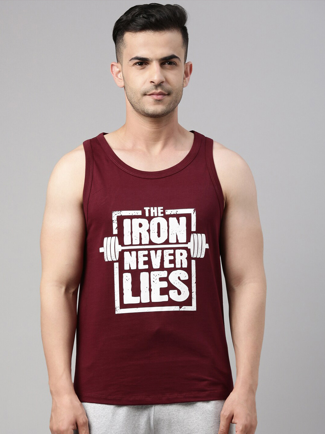 Bushirt Men Maroon Printed Pure Cotton T-shirt