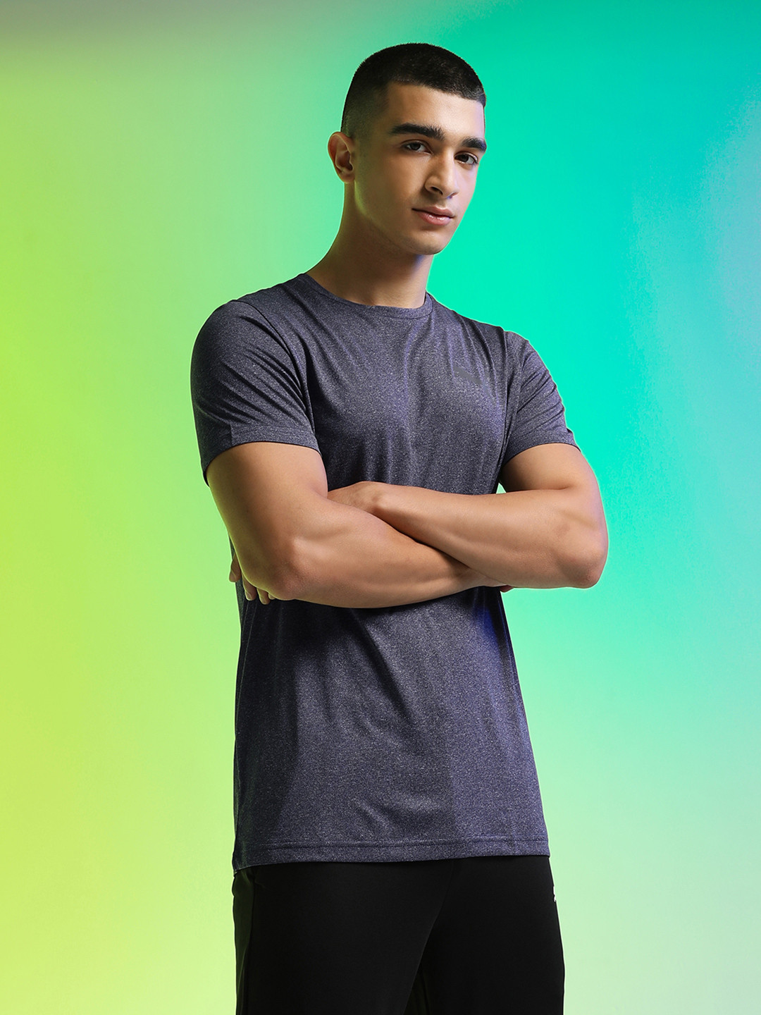 Puma Teams Heather Men Slim Fit Cricket T-Shirt