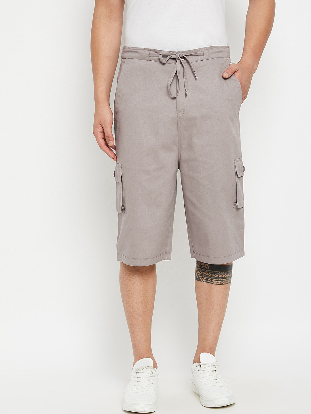 Hypernation Men Grey Cargo Shorts