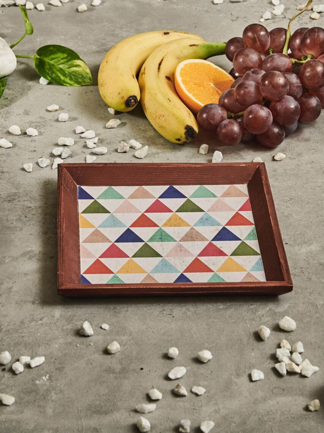 A Tiny Mistake White & Red Handcrafted Wooden Serving Tray