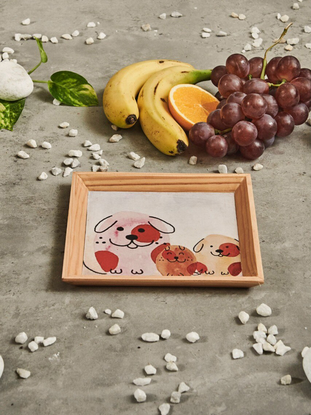 A Tiny Mistake White & Red Printed Wooden Square Tray