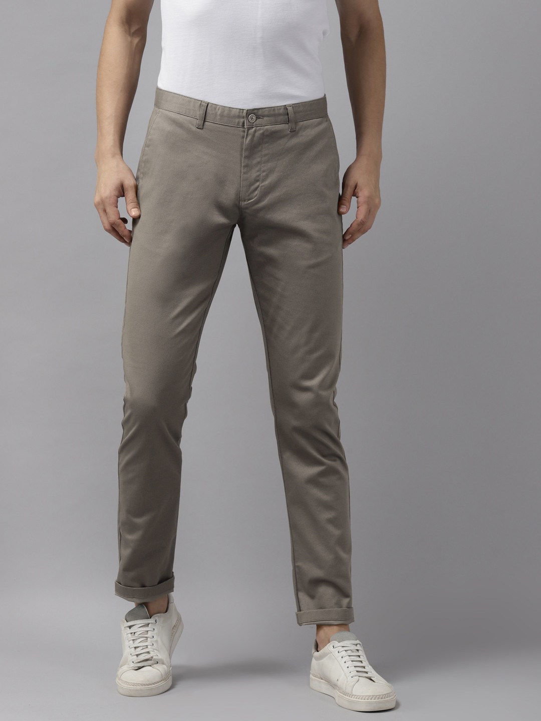 Blackberrys Men Grey B-95 Slim Fit Trousers