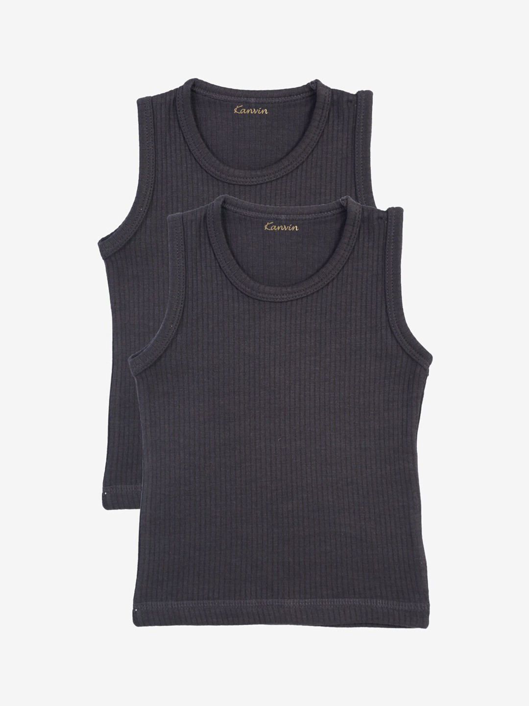 Kanvin Boys Pack of 2 Ribbed Thermal Vests
