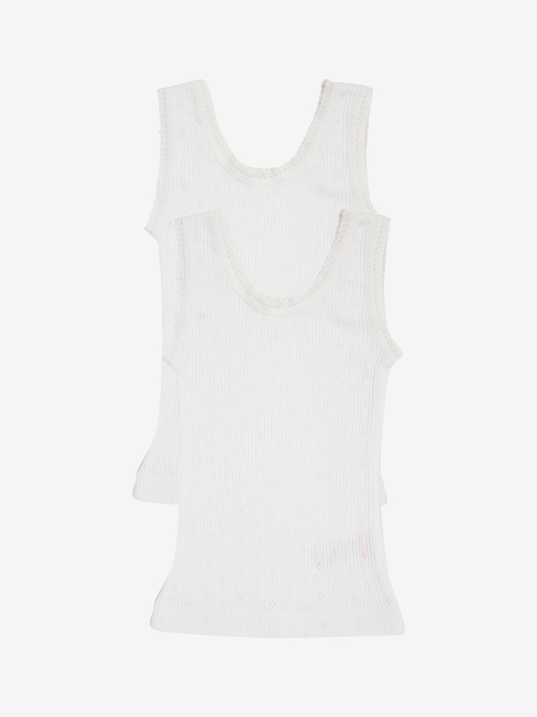 Kanvin Girls Pack Of 2 Off White Solid Thermal Tops
