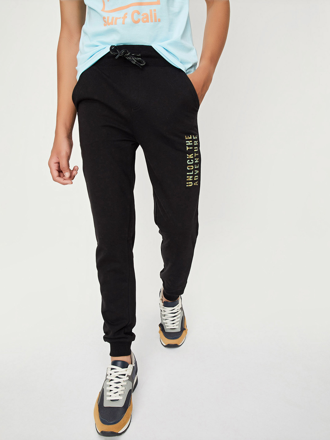 max Boys Black Joggers