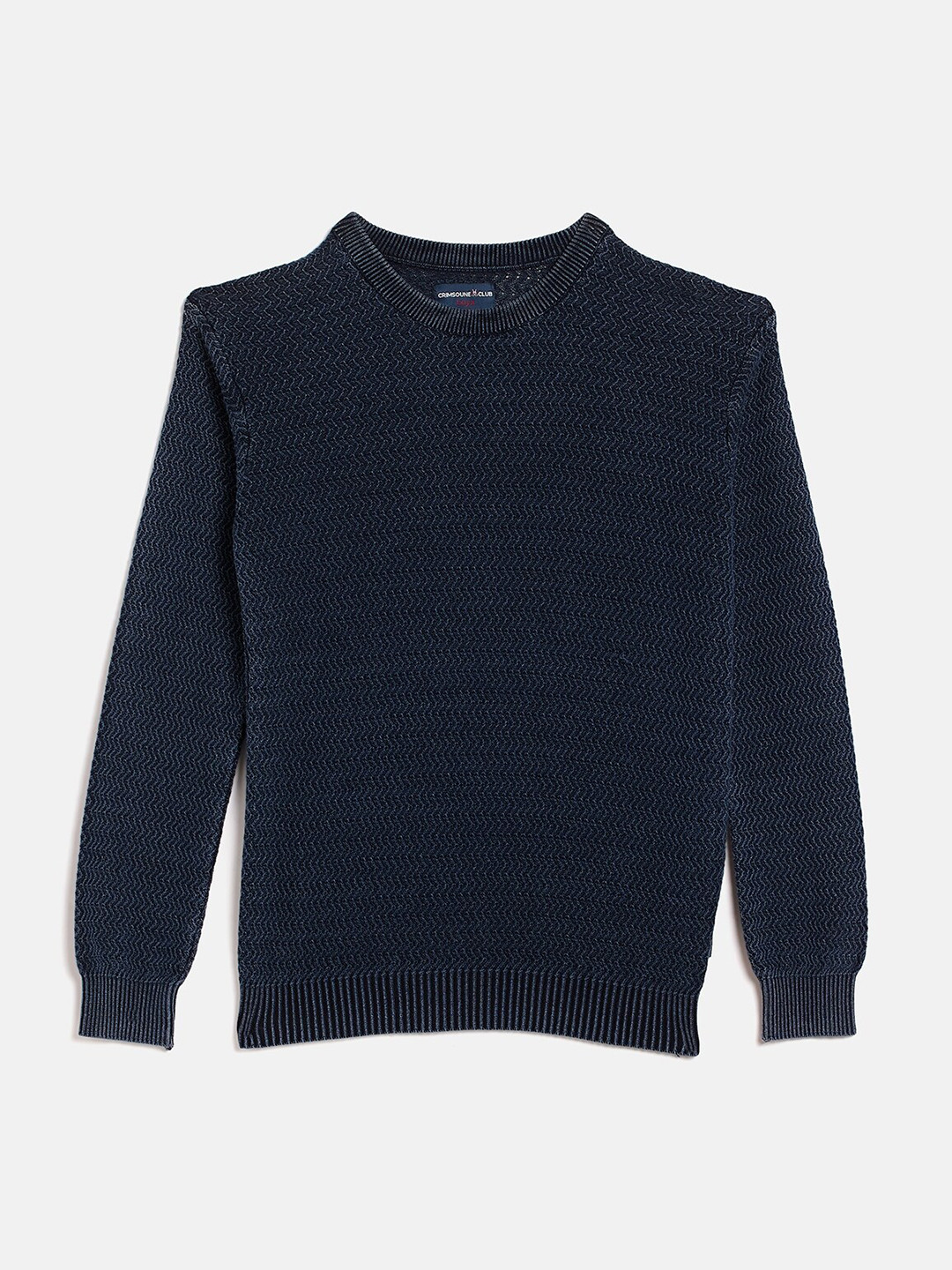 Crimsoune Club Boys Navy Blue Pure Cotton Pullover