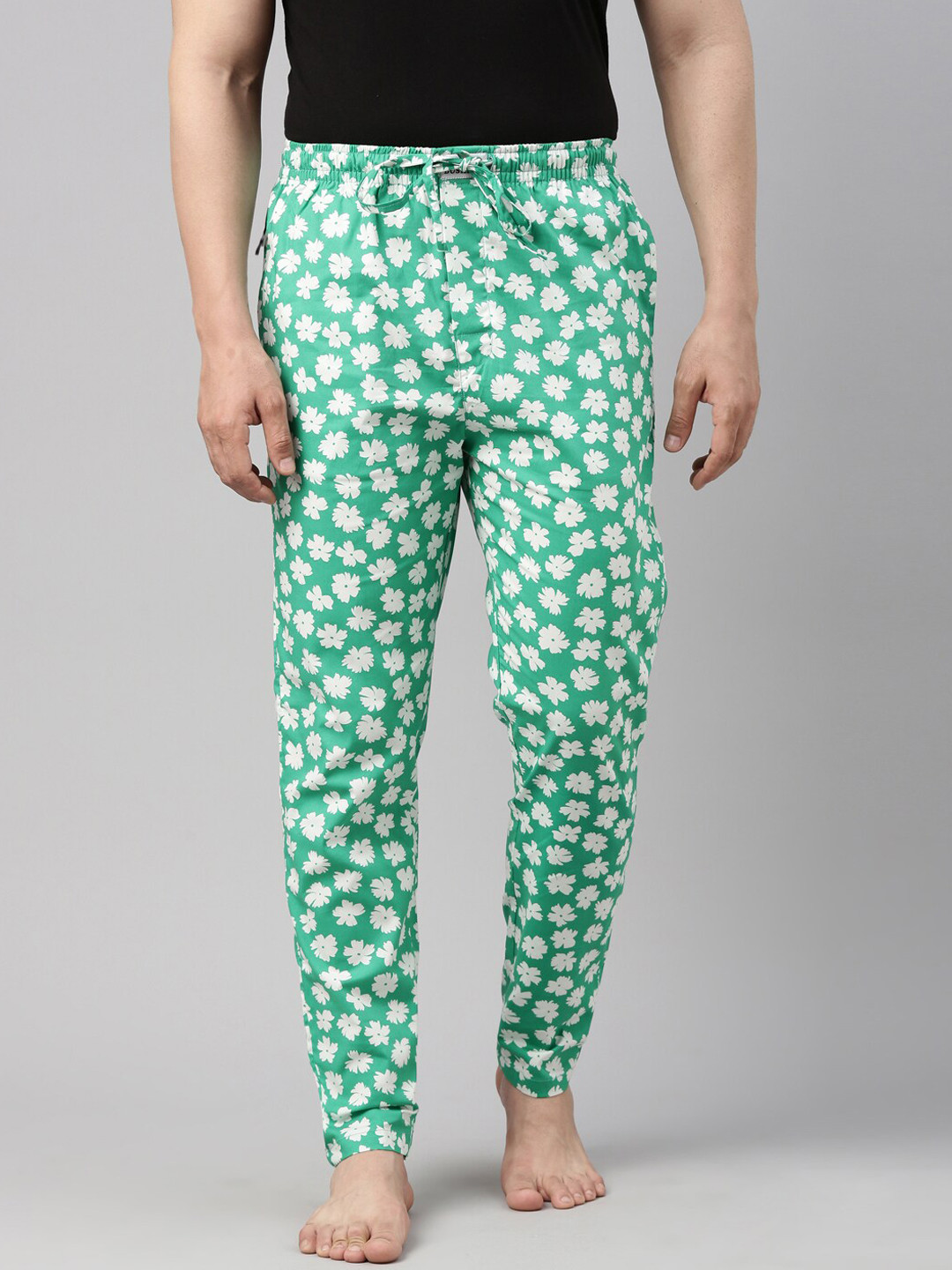 Bushirt Men Green Printed Pure Cotton Lounge Pants