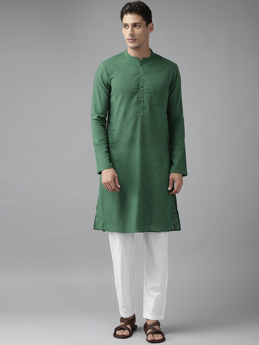 See Designs Men Green Kurta