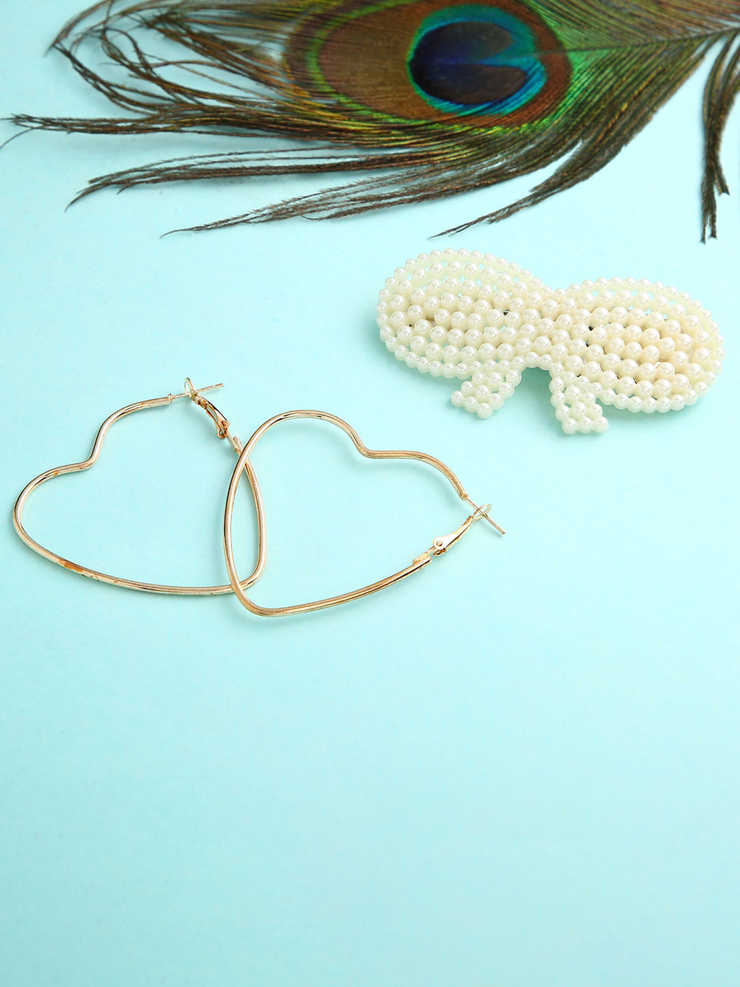justpeachy Gold-Plated Heart Shaped Hoop Earrings with Clip