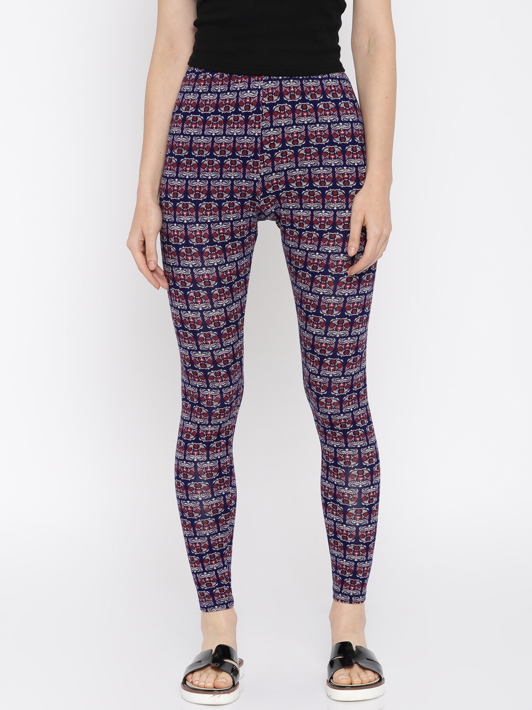 printed jeggings myntra