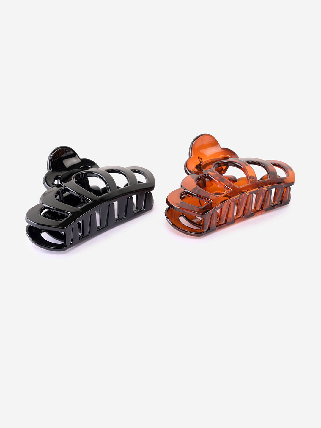 BuckleUp Women Black & Orange Set of 2 Claw Clips