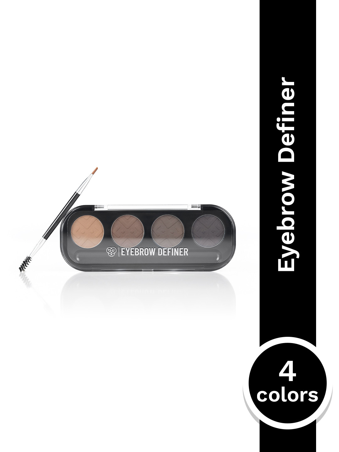 PAC Eyebrow Definer Palette 4 Colors with Fine Powder Formula Angled Spoolie Brush - 4 g