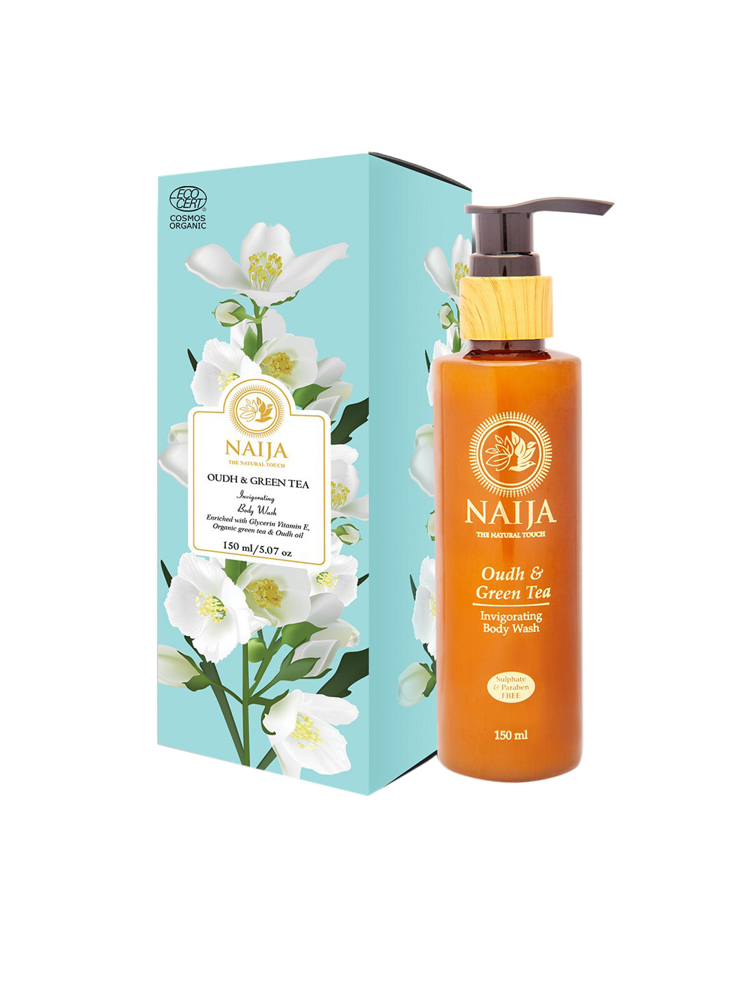 NAIJA Organic Oudh and Green Tea Invigorating Body Wash 150 ml