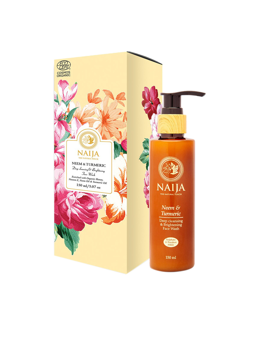 NAIJA Transparent Organic Neem & Turmeric Deep Cleansing and Brightening Face Wash 150 ml