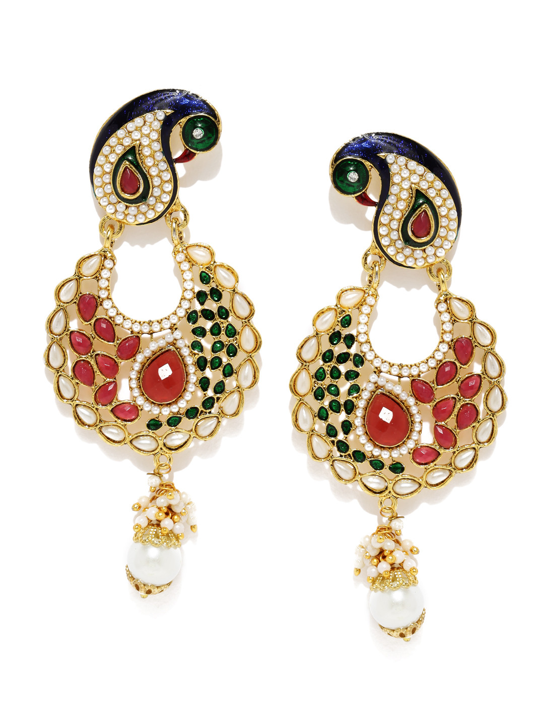 Sukkhi Gold-Plated Embellished Drop Earrings