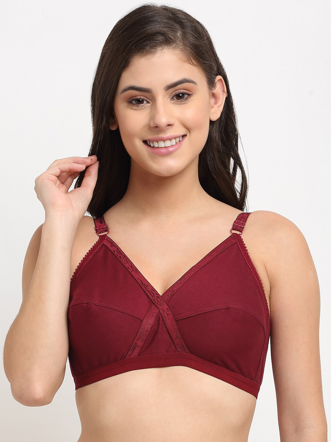 Friskers Maroon Everyday Bra OO-312-14-30