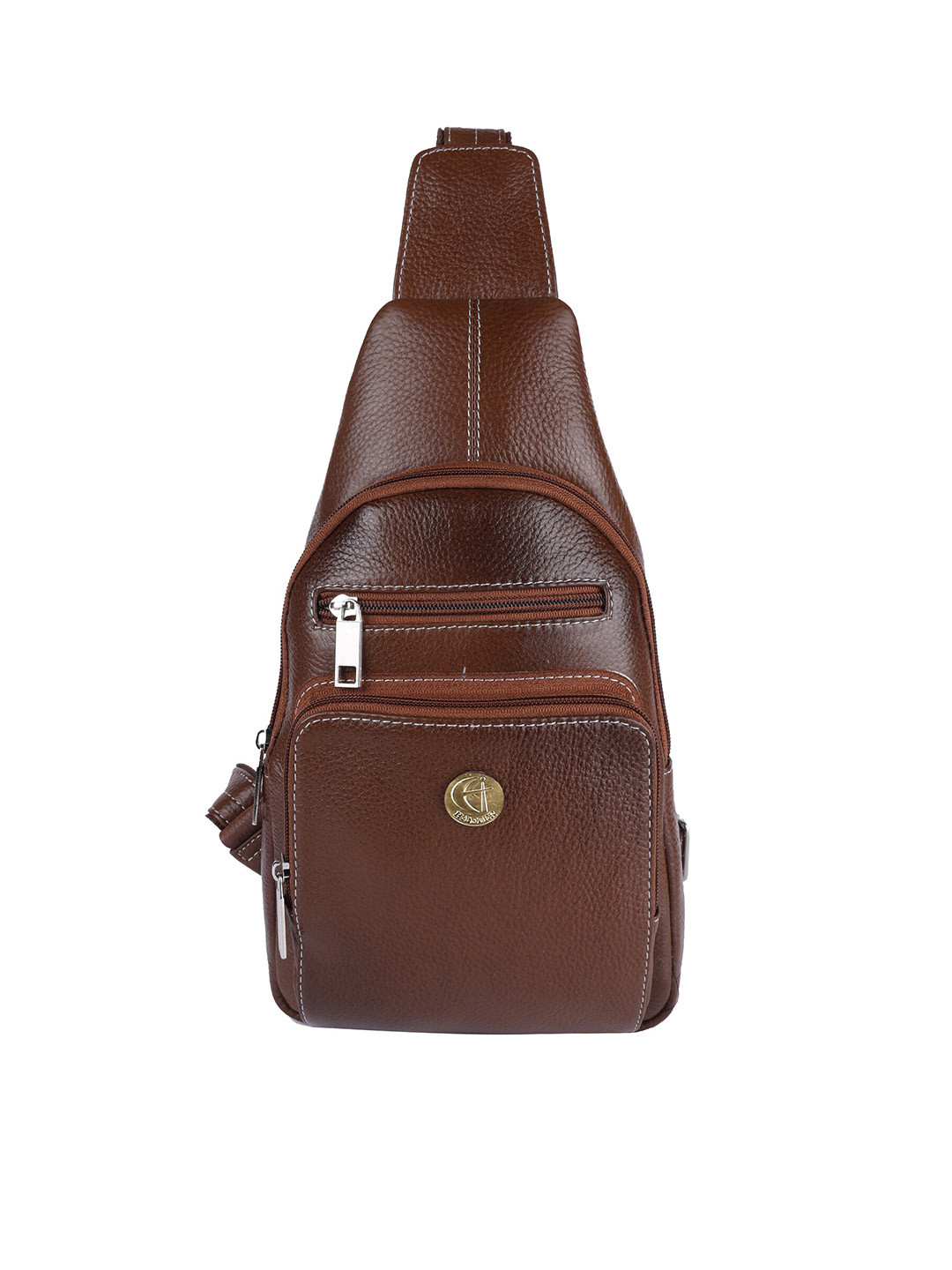 HiLEDER Unisex Coffee Leather Backpack