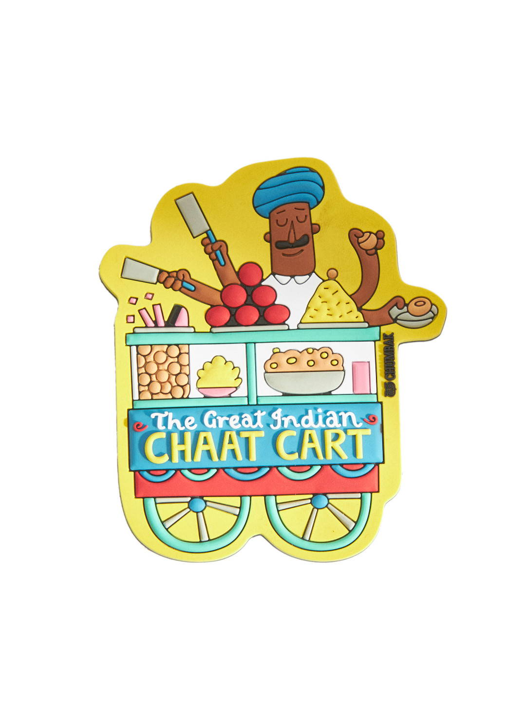 Chumbak Yellow & Blue Chaat Cart Magnet