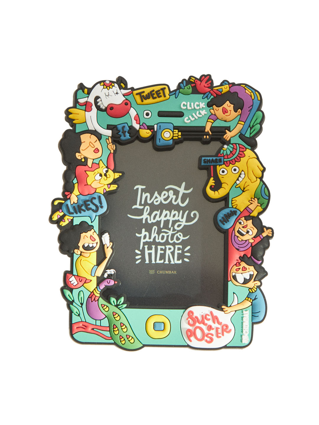 Chumbak Green & Yellow Photo Frame Fridge Magnet