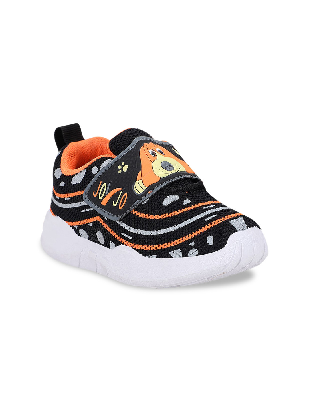 NEOBABY Unisex Kids Black Woven Design Sneakers