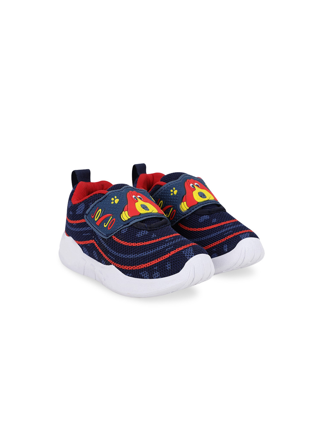 NEOBABY Unisex Kids Navy Blue Woven Design Sneakers
