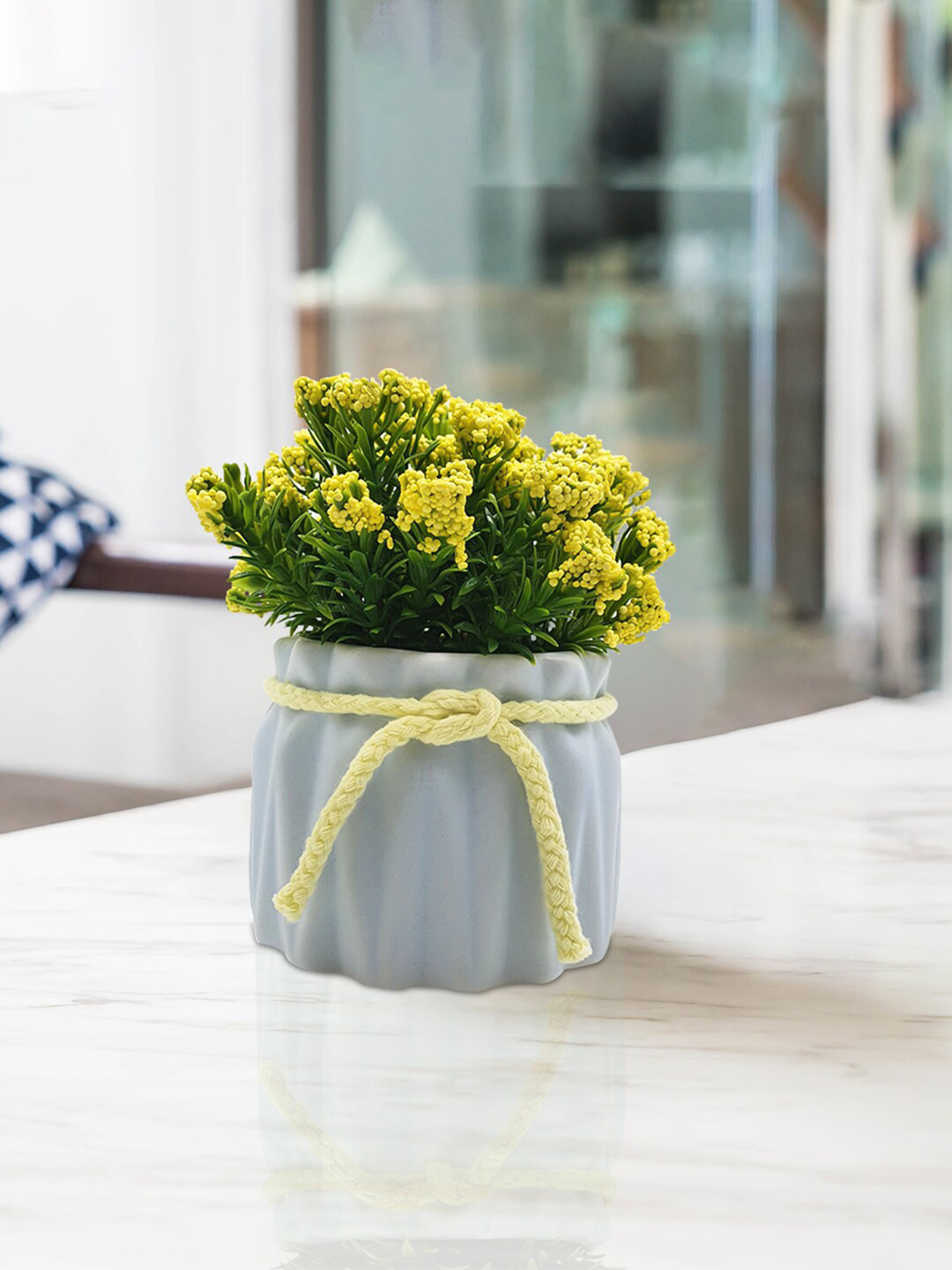 Art Street Green & Grey Artificial Flower With Pot